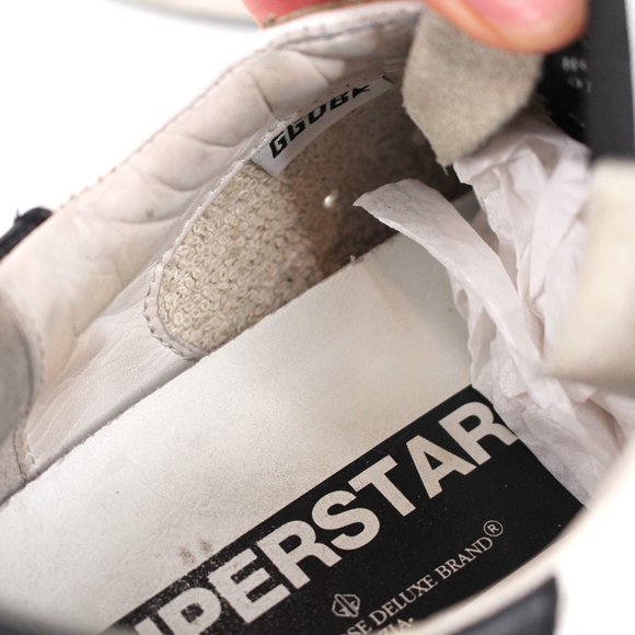 Golden Goose White Low Top Leather Sneakers Green Star Love Dealer Shoes size 39 - Picture 4 of 6